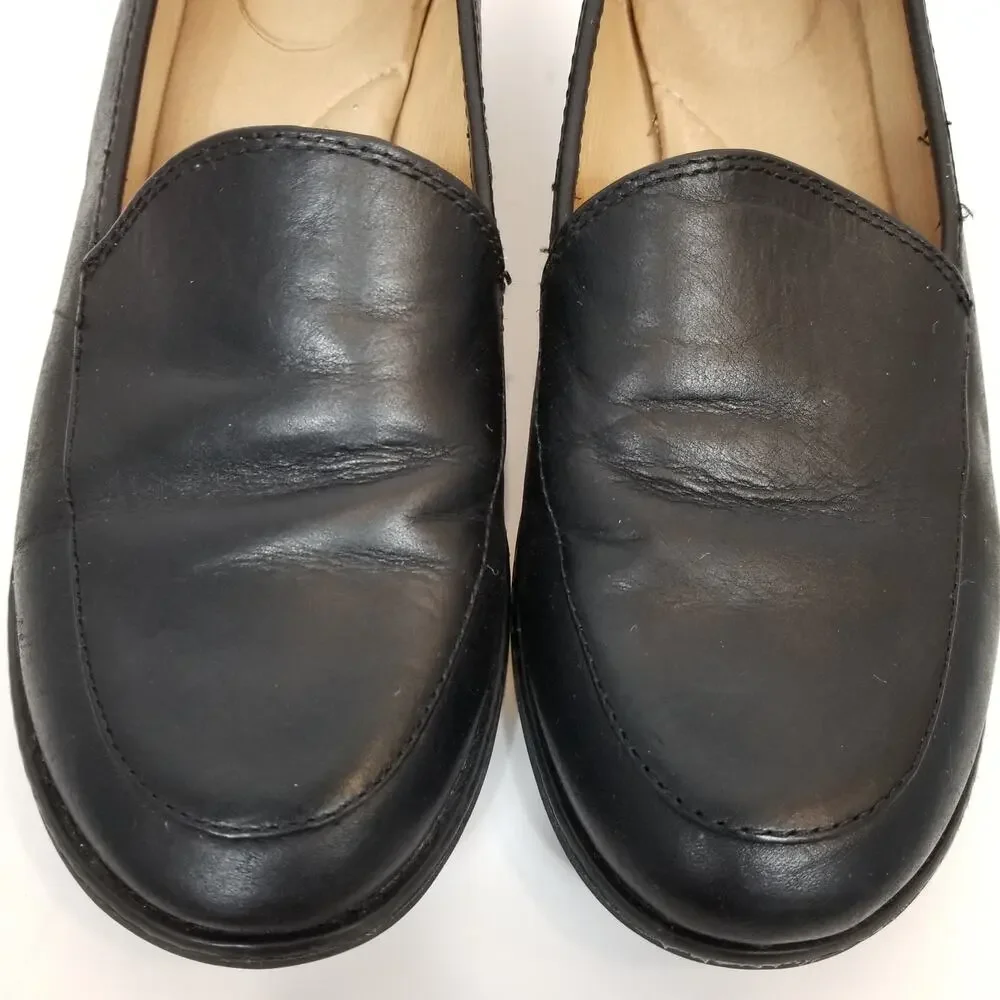 Sofft Women's Black Leather Slip On Loafers Size 8.5